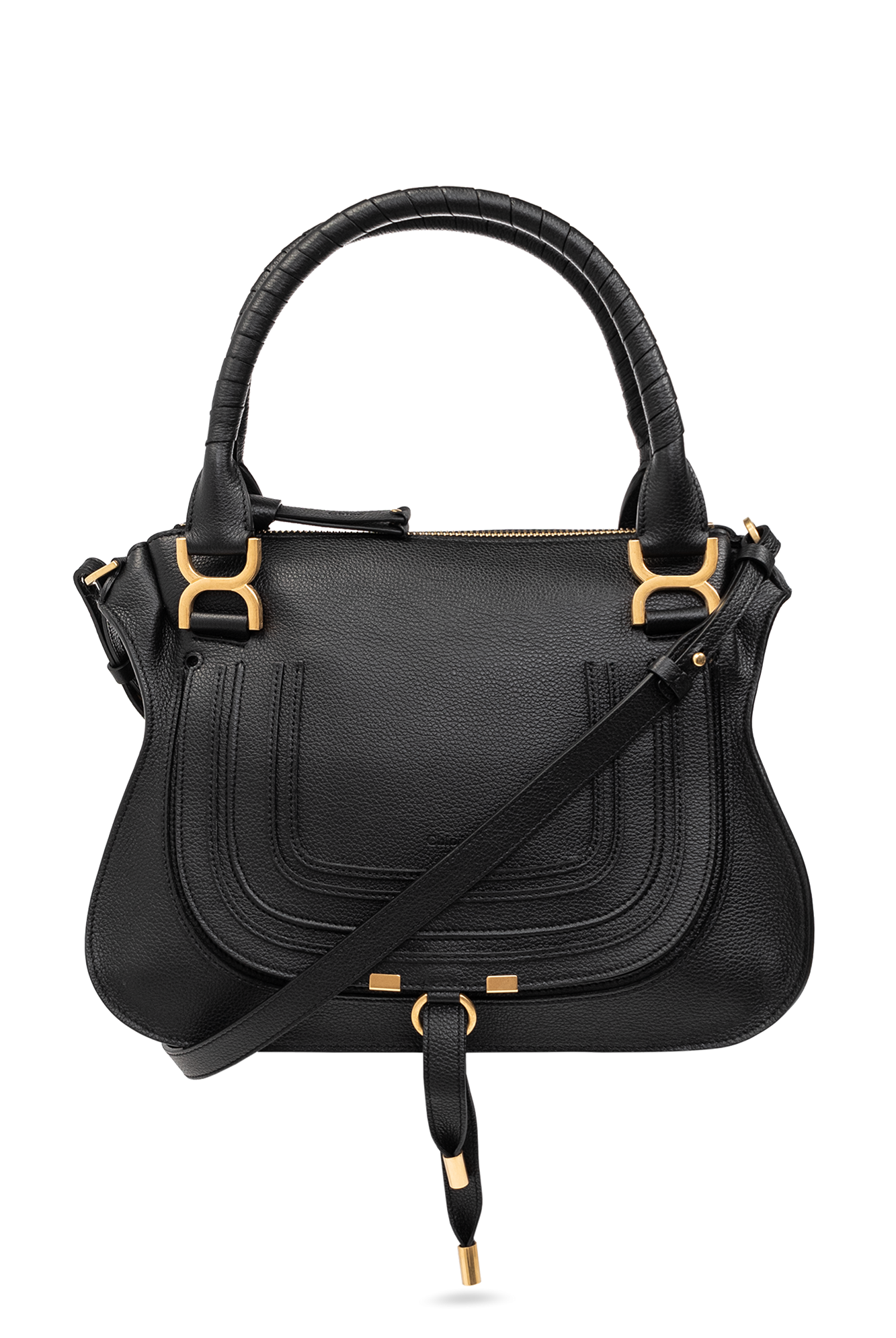 Black Marcie Medium leather shoulder bag Chloe Vitkac Canada